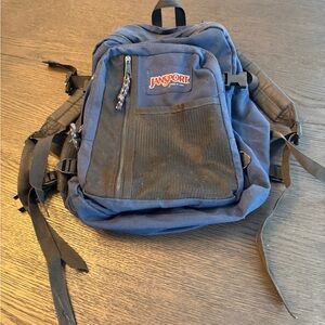 90's Jansport Backpack unisex: Navy Blue Canvas